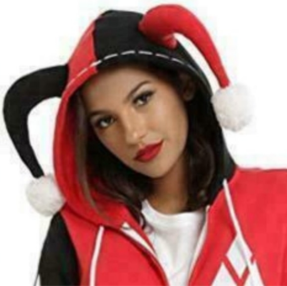 DC Comics Sweaters - DC Comics Harley Quinn Zip Up Hoodie Red Black